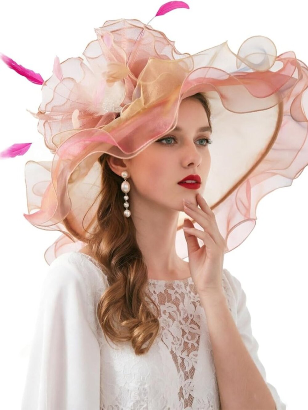 Chic Floral Organza Fascinator Hat for Women | Tea Party, Wedding, Church